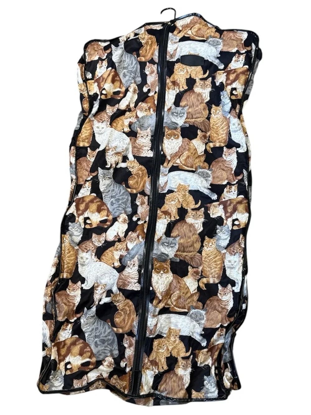 Vintage Viator Cat Print Garment Hanging Bag- Double Sided
